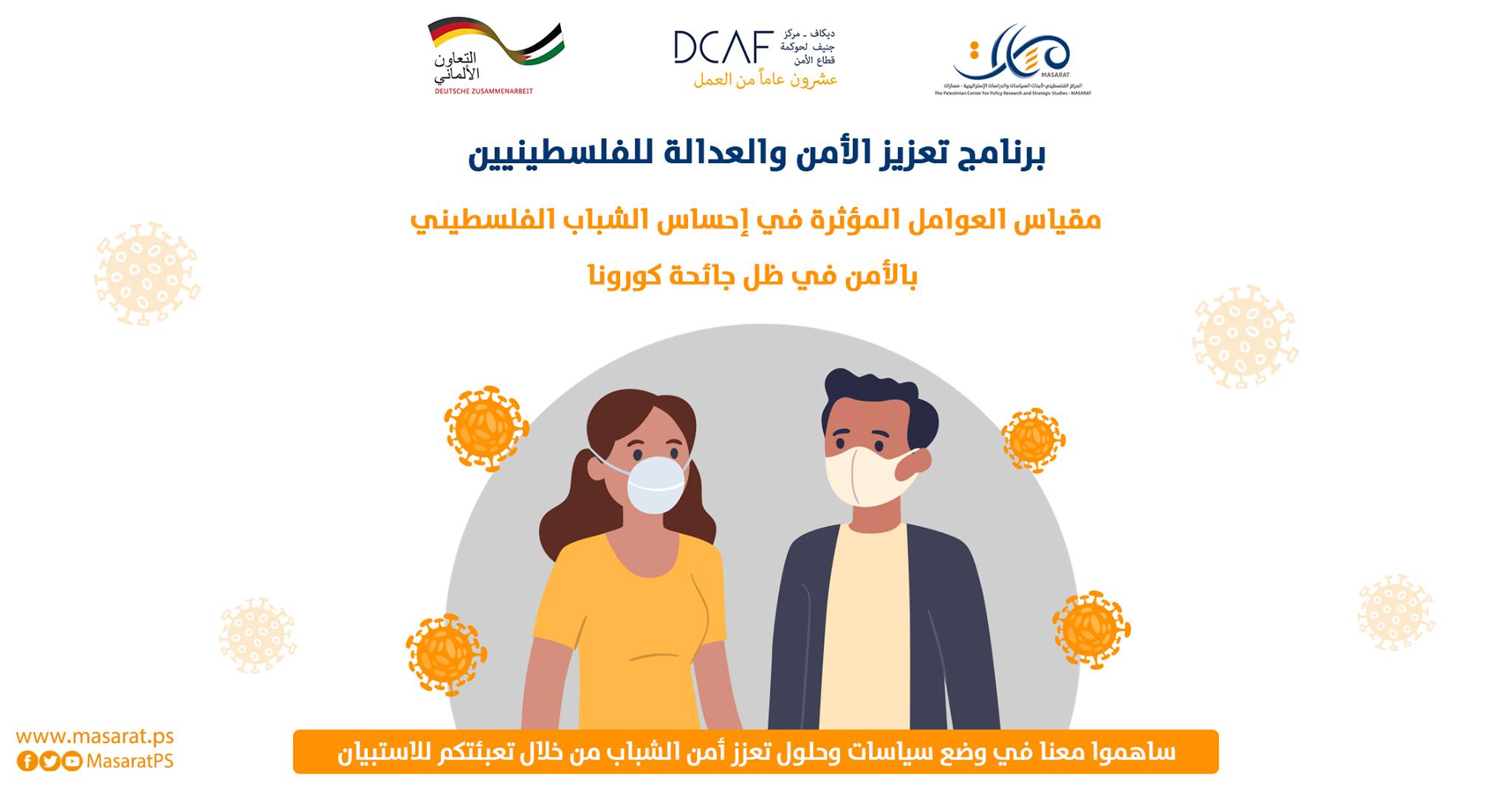 استبيان قياس العوامل المؤثرة في إحساس الشباب الفلسطيني بالأمن في ظل جائحة كورونا